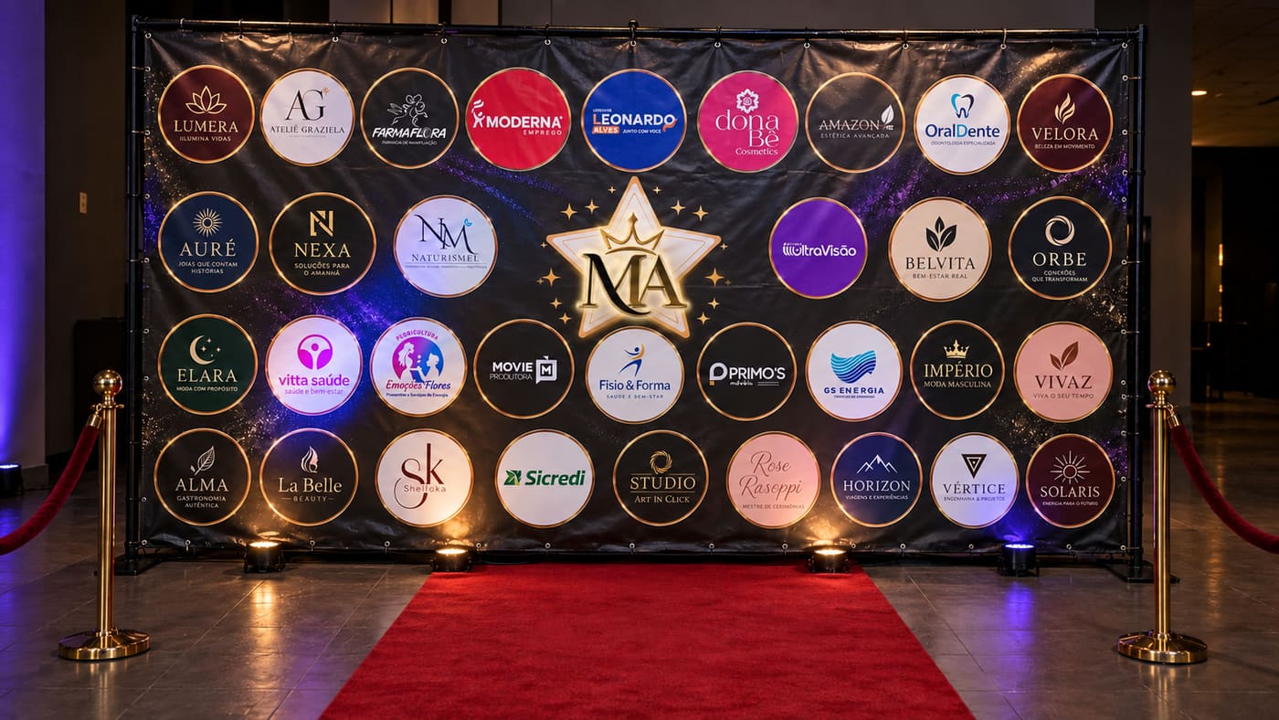 O backdrop da entrada, onde a noite começa